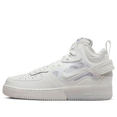 Nike Air Force 1 Mid React 'Summit White' DQ1872-101 (AF1/SNKR/Skate/Casual/Mid Top) Nike Functional Sneakers In Summit White, White Nike High-top Sneakers For Outdoor, Urban White Mid-top Running Shoes, White Urban Mid-top Running Shoes, White Lace-up Skate Shoes For Outdoor, White Dynamic High-top Sneakers With Air Max Cushioning, Dynamic White High-top Sneakers With Air Max Cushioning, Dynamic White Nike High-top Sneakers, Dynamic White High-top Sneakers For Light Sports