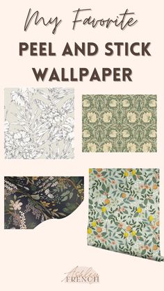 the cover of my favorite peel and stick wallpaper, with four different designs on it