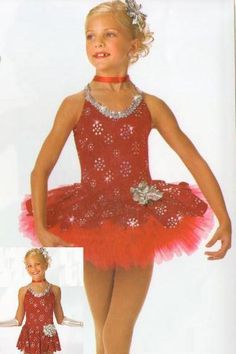 RED RED ROSE 2 in 1 Tap Dress & Tutu CHRISTMAS Dance Costume Child XS Fits 2-3yr #Cicci