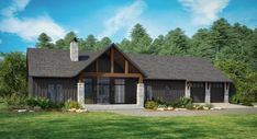 this is an artist's rendering of the cabin style home