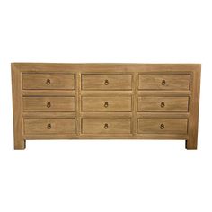 a large wooden dresser with six drawers