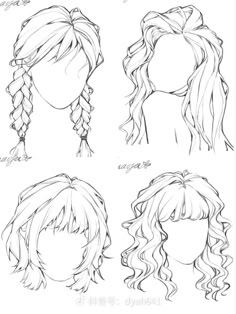 how to draw anime hair step by step