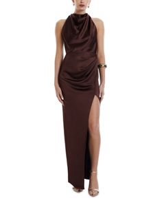 Bcbgmaxazria Back Twist Halter Gown Brown Halter Dress, Elegant Evening Gown, Halter Gown, Evening Gown Dresses, Evening Gowns Elegant, Fabulous Dresses, Bcbgmaxazria Dresses, Halter Neckline, Evening Gown