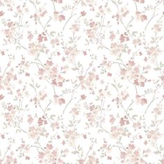 a white and pink floral wallpaper with small flowers