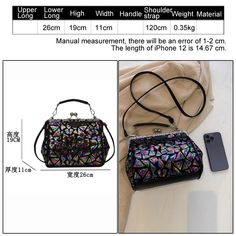 (Lower Long)26cm * (Height)19cm * (Width)11cm Note: 1 Inch=2.54 CM; 1 CM=0.39 Inch , Due to different batches, bag's liner may be different. Fashion designer and good price, please rest assured purchase.Manual measurement, there will be an error of 1-2 cm. ( All pictures are actual photos. But due to the different light and monitor setting, minor color difference maybe exist. Thank you for understanding. )The length of iPhone 12 is 14.67 cm. Trendy Mobile Phone Shoulder Bag For Parties, Large Capacity Rectangular Shoulder Bag For Parties, Trendy Shoulder Box Bag For Party, Large Capacity Pouch Evening Bag For Party, Trendy Top Handle Shoulder Bag For Party, Party Mobile Phone Shoulder Box Bag, Party Mobile Phone Box Bag, Large Capacity Clutch Evening Bag For Party, Large Capacity Clutch Shoulder Bag For Party