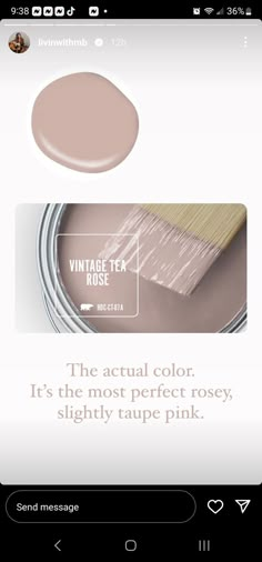 an image of a pink paint with the words vintage tea rose on it's screen