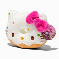 a hello kitty donut with a pink bow on it