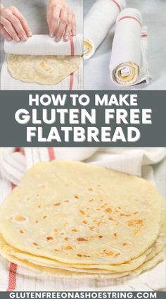 how to make gluten - free flatbreads in the oven with text overlay