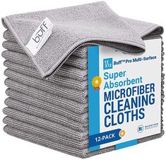 a stack of microfiber cleaning cloths on top of each other