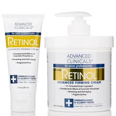 Retinol Advanced Firming Cream, 16oz + 2oz Travel Size (No Added Fragr - Advanced Clinicals Advanced Clinicals Retinol, Crepe Skin, Miracle Balm, Body Firming Cream, Honey Cream, Retinol Moisturizer, Skin Wrinkles, Face Creams, Crepey Skin