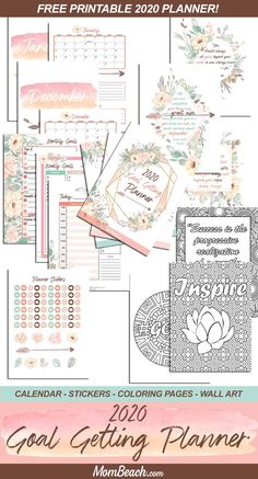 the free printable planner with flowers and leaves