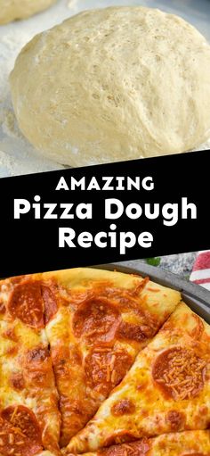 the pizza dough is ready to be baked in the oven and served on a pan