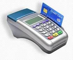 a credit card machine with a credit card in it