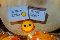 there are two cards that say you are my sunshine and my only sunshine on them