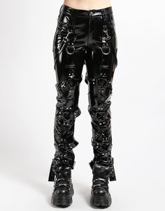 TRIPP NYC - THE HARNESS PANT PVC Villain Inspiration, Strap Pants, Denim Corset, Black Pvc, Metal Fashion, Belted Pants, Emo Outfits, Futuristic Fashion, Tripp Nyc