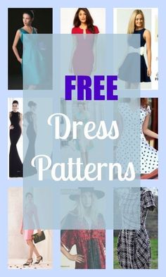 the free dress patterns are available for all types of women's dresses and skirts