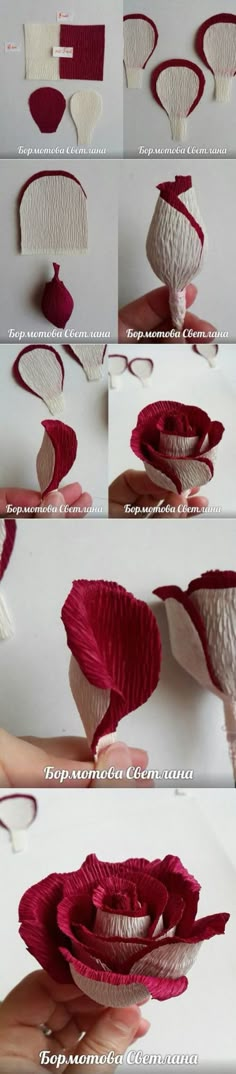 step by step instructions on how to make an origami flower with paper flowers