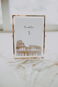 the table numbers are displayed in an acrylic frame