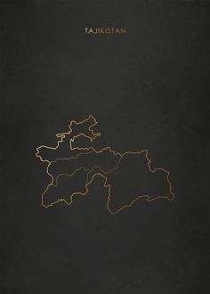 a black and gold poster with a map of the country of pakistan on it's side