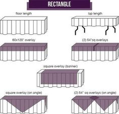 a table with different lengths and shapes for the tables to be used in an event