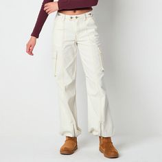 Woven from soft cotton-twill in a versatile cream hue, these cargo pants from Forever 21's junior's and women's collection are wasy to wear with casual tops or sweatshirts. They have a high-rise waist with a button-zip fly, utility-style pockets, and wide legs. Wear it with cropped tops or oversized sweaters.Closure Type: Button & ZipperFit: Baggy FitPockets: 2 Cargo Side Pockets, 2 Back Slip Pockets, 2 Front Slip PocketsRise: Mid RiseFiber Content: 100% CottonFabric Description: TwillInseam: LongLeg Style: Wide LegCare: Machine Wash, Tumble DryCountry of Origin: Imported Oversized Sweaters, Utility Style, Pants Cargo, Cropped Tops, Cargo Pant, Wide Legs, Women Collection, Cargo Pants, Cotton Twill