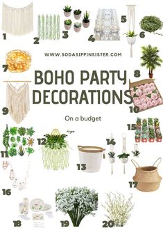 boho party decorations on a budget