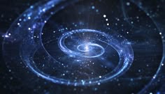 an image of a blue spiral with stars in the background