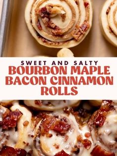 sweet and salty bourbon maple bacon cinnamon rolls are the perfect treat for any party or brunch