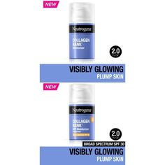 Collagen makes up around 70% of skins foundation* and is vital for youthful looking skin. Starting in your 20s you lose 1% of collagen each year. Defend and support skins natural collagen. Visibly glowing, plump skin in 1 week with NEW Neutrogena Collagen Bank Facial Moisturizer with SPF 30 Sunscreen. instantly skin feels moisturized. Face cream is boosted with patented micro-peptide technology, developed with dermatologists, and is 2x smaller than leading anti-aging peptides to penetrate more than 10 surface layers deep to support skins collagen. Broad spectrum SPF 30 defends your skin from the sun, the #1 collagen depleting aggressor. Lightweight, silky formula melts into skin with an invisible finish, and wont clog pores. Formula is free of fragrance, parabens, phthalates, and dyes, gen Plump Skin, Natural Collagen, Skin Collagen, Your 20s, Skin Foundation, Moisturizer With Spf, Hydrolyzed Collagen, Daily Skin Care Routine, Dermatologist Recommended