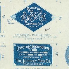 an old blue and white advertisement for electric co