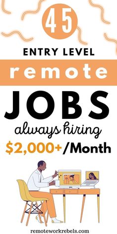 an advertisement for remote jobs on the internet