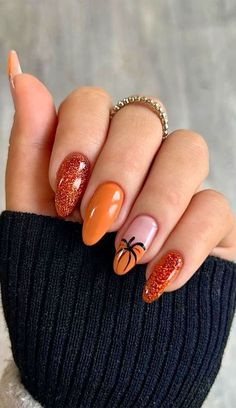 30 November Nail Ideas Pumpkin Spice Nails Late Fall Nails, November Nail Art, November Nails Colors, November Nails Fall, Nails Pumpkin, Spice Nails, November Nail, November Nail Designs, Nails November