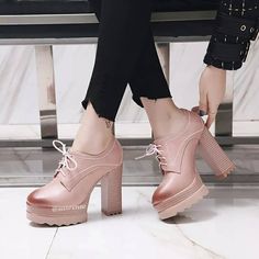 Customized Product. Ship In 4-10 DaysFabric Material: PuColor: Pink. Beige. Brown. BlackPlatform Height: 3cm/1.18"Heel Height: 11cm/4.33" Chunky Platform High Heel For Office, Chic Chunky Platform Lace-up Heels, Chunky Platform Ankle-high Heels For Formal Occasions, Casual Pointed Toe Chunky Platform Heels, Pink Round Toe Heels For Fall, Fall Pink Round Toe Heels, Trendy Chunky Platform Lace-up Heels, Trendy Lace-up Chunky Platform Heels, Chunky Platform Heels For Office In Spring