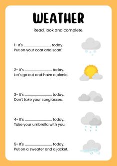 the weather worksheet for kids