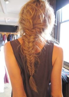 Messy Fishtail Braids, Fishtail Braid Hairstyles, Cute Braided Hairstyles, Fishtail Braid, Haircut Styles, Braid Hairstyles, One Hair, Fish Tail Braid