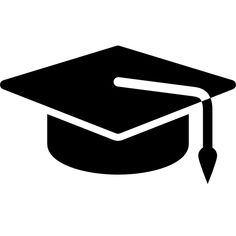 a black and white graduation cap with a tassel on the top is an illustration