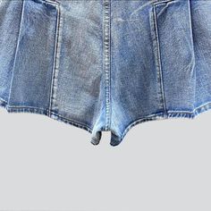 Bring your trendy game to the next level with the 2023 Summer Collection's plaited legs color denim shorts. y2k style! These mid-waist shorts are stylishly crafted with wide-legs. a zipper and button closure. and a modern y2k design that's sure to make a statement.Distinctive Features: Y2K Style: These pleated legs jeans bring the nostalgia of the 2000s with a modern twist. Make a fashion statement at any occasion with this eye-catching y2k design. Colorful Denim: These shorts are crafted from p Denim Shorts Y2k, Modern Y2k, Trendy Games, Denim Clothes, Shorts Y2k, Y2k Design, Unique Looks, Denim Clothing, Denim Patterns