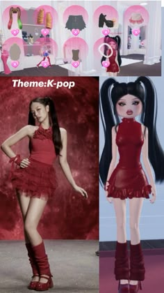 Kim K Dresses, Blackpink Dress, Kpop Theme, Black And Pink Dress, Theme Dress, Least Favorite