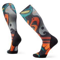 Ski Targeted Cushion Trickster Print Over The Calf Socks| Smartwool® Over The Calf Socks, Ski Socks, Indigenous Community, Ski Boots, Calf Socks, Wool Socks, Black Nylon, Ski And Snowboard, Black Nylons