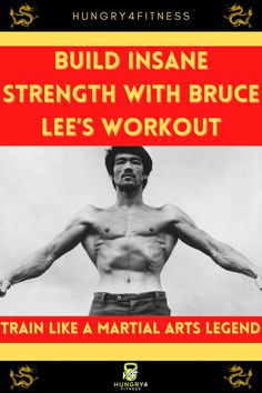 Bruce Lee tensing his muscles as testament to the merit and worth of his training methodology. Bruce Lee Facts, Jeet Kune Do Training, Bruce Lee Workout, Burpee Challenge, Kettlebell Workouts, Gym Materials, Calisthenics Workout, Martial Arts Workout, Body Hacks