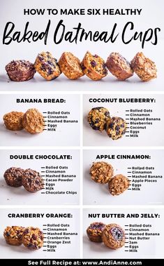 the steps to make healthy baked oatmeal cups for breakfast and desserts