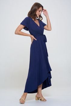 The Georgia Wrap Dress is a West K staple - it has a v-neckline, flutter sleeves, a faux wrap tie-waist detail and a hi-low hem. The easy fit silhouette and comfort stretch will make this dress a favorite piece you'll want in every print and color. Made in USA Machine washable Eggplant Color, Date Night Outfits, Floral Color, Navy Color, Kelly Green, Flutter Sleeves, Night Outfits, Eggplant, Flutter Sleeve