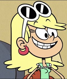 a cartoon girl with large round glasses on her face and blonde hair holding a basketball