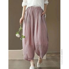 SPECIFICATIONSBrand Name: helolisStyle: vintageAge: MIDDLE AGEOrigin: Mainland ChinaCN: AnhuiSeason: Spring/SummerWaist Type: highDecoration: vintageElasticity: Non StrechFabric Type: BroadclothPattern Type: SolidPant Style: BLOOMERSMaterial: COTTONMaterial: Cotton linenFit Type: LOOSELength: Ankle-Length PantsPlace Of Origin: China (mainland)Closure Type: Elastic WaistGender: WOMENModel Number: X1553Front Style: Flat Korean Fashion Trousers, Lantern Pants, Fashion Trousers, Cotton Linen Pants, Pants Vintage, Baggy Pant, Trouser Style, Baggy Pants, Mens Essentials