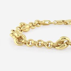 Plain Gold Station Link Chain Bracelet 14K Yellow Gold 14k Yellow Gold Chain Link Bracelet, 14k Gold Chain Link Bracelet In Gold-tone, Elegant Round Chain Bracelet With Solid Link, Elegant Gold Link Bracelet With Polished Finish, Classic 14k Gold Diamond Bracelet With Chain, Elegant 14k Gold Round Charm Bracelet, Formal 14k Gold Chain Link Jewelry, Luxury Gold-tone Link Bracelets, Luxury Gold-tone Link Bracelet