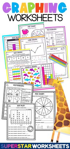 a giraffe worksheet with the text graphing worksheets