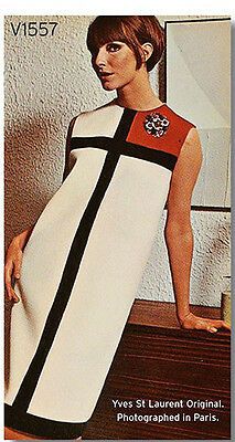 1966 Vintage Vogue Näh Muster B31.5-38 Mondrian Kleid (1667) Yves Saint Laurent | eBay 60s Images, Dresses 60s, Yves St Laurent, Costume Sewing, Vintage Vogue Sewing Patterns, Vogue Vintage, 1960's Fashion