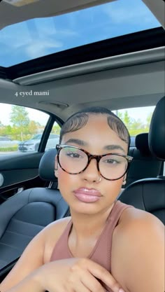 Eye Glasses Black Women, Glasses On Black Girls, Glasses Frames Black Women, Glasses Frames For Round Faces, Black Woman Glasses, Black Women With Glasses, Black Girls With Glasses, Glasses And Makeup