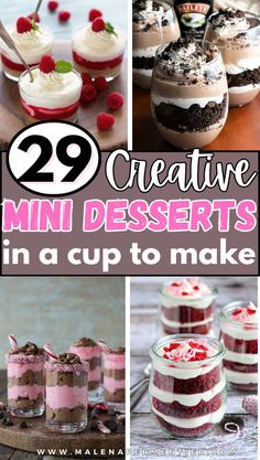 mini individual desserts in a cup