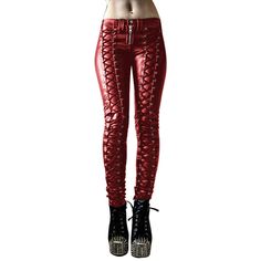 Wear these vegan leather lace-up pants everywhere. With a mid-rise and high-waisted fit, have lace up detail on the side. They are straight leg. Good For 4 Seasons, Spring, Summer, Fall And Winter. They're an investment piece that you'll wear for years to come. Please check the measurement chart carefully before you buy the item. Material: Faux Leather Package Included : 1 x Pants The estimated time of delivery : 2 - 4 weeks Note: There might be 2-3% difference according to manual measurement. P Leather Cosplay, Steampunk Leather, Gothic Lace, Steampunk Women, Looks Black, Naha, Carnival Party, Leather Trousers, Pencil Pants